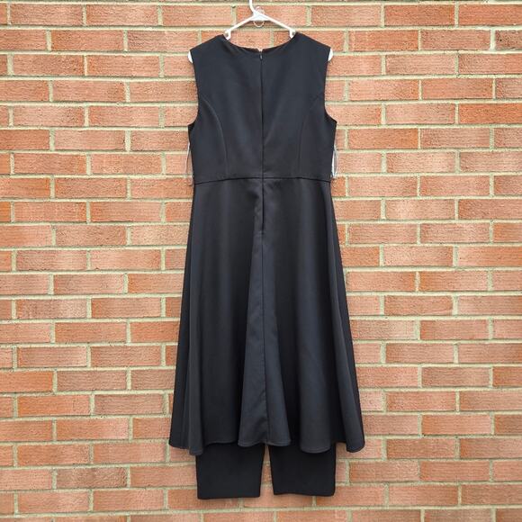Kay Unger Walkthrough Midi Jumpsuit Size 12 Black - Picture 2 of 3